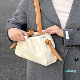 Evening Bags Korean Ins Beige Shoulder Tote Bag Women Soft Pu Leather Crossbody