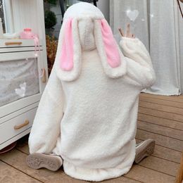 Women's Hoodies Winter Warm Kawaii Ears Women Sweatshirt Girl Lolita Hooded Zip-up Casual Sweatshirts Harajuku Hoodie Long Sleeve