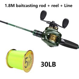 Fishing Accessories LINNHUE 1 8M rod Baitcasting Rod And Reel Combo With 30LB 40LB 50LB Nylon Line Lure 230512