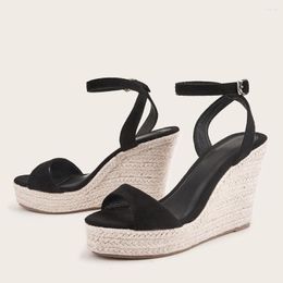 Sandals Dropship 2023 Leisure Summer Vacation High Heels Women's Wedges Shoes Bohemia Platform Gladiator Espadrilles