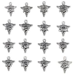 Fashion Alloy CVT RVT MLT LMT LMSW LCSW CCRN CRNA RDMS ICU PBT DMS MSN HHA FNP SW CNM DVM PAC Medical Symbol Charms 19*23mm