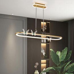 Pendant Lamps Chandeliers LED Lamp Nordic Modern Luxury Simple Strip Butterfly Crystal Dining Room Designer Art Bar Hang Lights