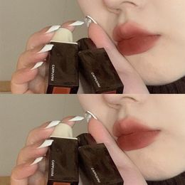 Lip Gloss Matte Glaze Amber Transparent Tube Lipstick Mud Velvet Waterproof Lasting Non-Stick Cup Tint Cosmetics