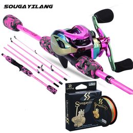 Fishing Accessories Sougayilang Camouflage Rod and Reel Combo Set with Line Casting 7 2 1 Baitcasting 230512