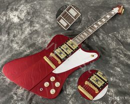 Electric Guitar Metalic Red Colour HHH Pickups White Pickguard Rosewood Fingerboard White Binding Tune O Mastic Bridge