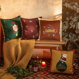 Pillow Christmas Sofa Pillowcase Home Decor Festival Print Cover Square Chair Lumbar Pillows Office S