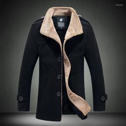 Men's Trench Coats Models Korean Version Of Casual Men 'S Large Size Coat Autumn And Winter Stand Collar Lamb Hair Men's Jacket