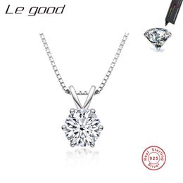 1ct Real Moissanite Pendant Necklace For Women Luxury Gold 100% 925 Sterling Silver Classic Lady Jewelry 2023