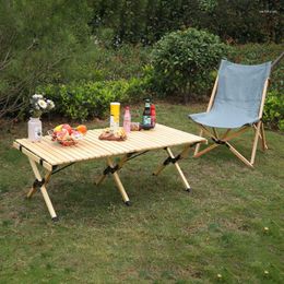 Camp Furniture Aoliviya Official Outdoor Folding Table Egg Roll Round Picnic Solid Wood Spot Portable And Chair