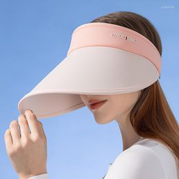 Wide Brim Hats 16cm Extended Sun Hat For Women Foldable Anti-UV Summer Travel Seaside Beach Cap Elastic Band Twin Colours Empty Top