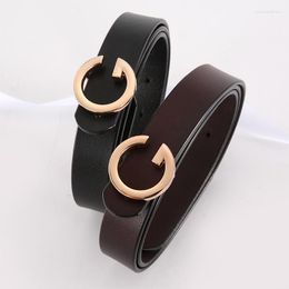 Belts Women Pants Dress Strap Ladies Genuine Leather With Alloy Retro Buckle Female Cowskin Belt Designer Women's Jeans