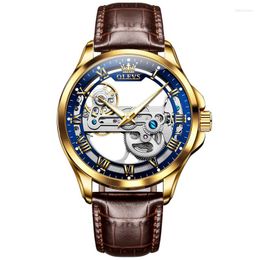 Wristwatches Personality Watch Men 40mm Automatic Mechanical Hollow Out Tough Guy Wristwatch Flying Aviation 1963 Peculiar Male Clock