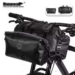 Panniers Bags Rhinowalk Bicycle Bag Waterproof Big Capacity Handlebar Bag 1 or 2piece Front Tube Cycling Bag MTB Frame Trunk Bike Accessories 230511