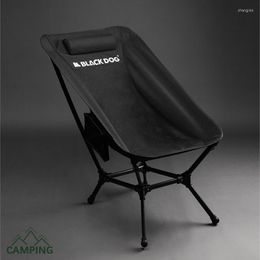 Camp Furniture Black Dog Outdoor Folding Moon Chair Fishing Beach Camping High Aluminium Alloy Portable Accessories