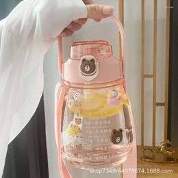 Water Bottles Cup Female Super Large Capacity School With Straw Male Pot Belly Summer Net Celebrity Portable Children's Bottle