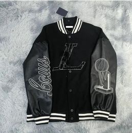 Jaquetas masculinas de beisebol marca L vintage bomber casacos letra bordado outono masculino hip hop solto time do colégio