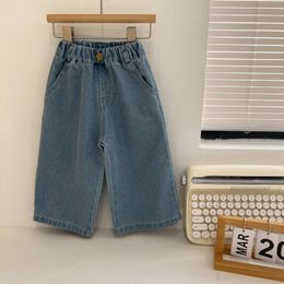 Jeans Spring Autumn Girls Wide Leg Casual Denim Trousers Baby Kids Children Jeans Pant 230512