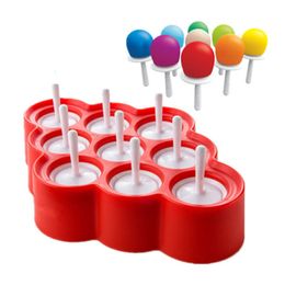 Ice Cream Tools s Silicone Ice Lolly Mini Ice Pops Mould Ice Cube Cream Ball Maker Tray Tools DIY Colourful Popsicle Moulds With 9 Stickers 230512