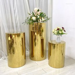 Party Decoration 3pcs/set) Wedding Metal Round Pedestals Plinth Flower Stand For Stage Backdrop Walkway Pilar Yudao1173