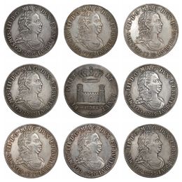 (1707-1722) 8pcs Italy 1 Tollero - Cosimo III Silver plated Copy Coins