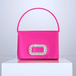 Tote Glittering Crystal Satin Handbags Designer Luxury Boutique Black Evening Diamonds Box Clutch Purses Wedding Party Trendy 230509