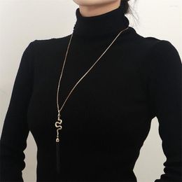 Chains Serpentine Pendant Autumn Winter Sweater Chain Necklace Sense Geometric Fringe Collar For Women Necklaces Chest