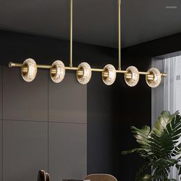 Chandeliers Modern Round Copper Donuts Chandelier Lighting Luster Suspension Luminaire Lamps For Dining Room