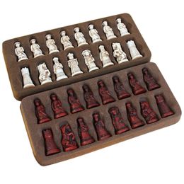 Chess Games Professional Pieces Set PU Leather Resin board Mat Checkers Board Game Interactive Playing Toys 230512