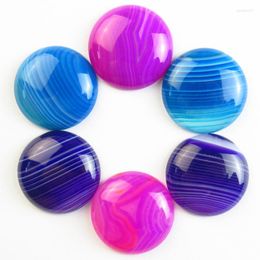 Charms Wholesale 6Pcs Multicolor Onyx Agate Round Cabochon CAB Natural Stone For Jewellery Making Accessories No Hole