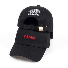 Snapbacks Damn hats for men and woman embroidered curse. Father hat hip hop sewn kendrick lamar rapper unstructured snapback baseball cap P230512