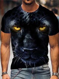 RUKAS Universal T-shirt Animal Graphic Printing Neck Cut Clothing 3D Printing Outdoor Short Sleeve Printing