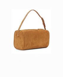 The Row Bag Designer Penholder Simple Best-quality Bag Leather Suede Underarm Bag Small Cylinder Mini Handbag Size 19*10*7 high quality