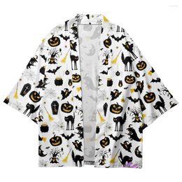 Ethnic Clothing 2023 Summer Adult Kimono Top Japanese Yukata Kimonos Shirt Loose Print Cartoon Blouse Oversize Short Sleeve Haori Cardigan