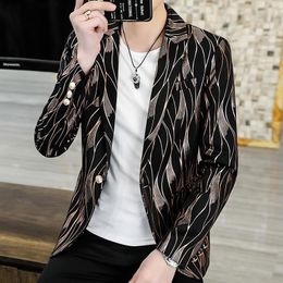 Men's Suits Contrast Color Blazer Men Fashion Social Mens Dress Jacket Korean Business Casual Suit Office Formal X32