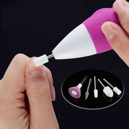 Nail Manicure Set Art Portable Battery Grinder Mini Written Test Electric Removal Exfoliating Polishing Tool 230512