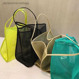 Shopping Bags Women New Wind Transparent Mesh Shoulder Bag Fashionable Lightweight Shopping Bag Beach Net Bag