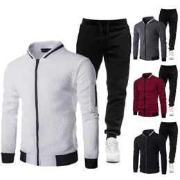 Gym Clothing Autumn Coat Sweatpants Set Elastic Cuff Winter Trousers Suit Two Pieces Warm Chic Drawstring Pants