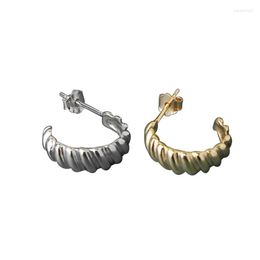 Hoop Earrings Earstuds 2023 925 Sterling Silver Personalized Thick Twill Gear Student Female