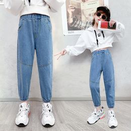 Jeans Fashion Jeans for Girls Children Clothes Spring Autumn Casual Patchwork Loose Kids Pants School Girl Denim Trousers 230512