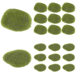 Decorative Flowers 20 Pcs Artificial Mossy Stone Plants Decor Moss Simulated Gardening Fake Decorations