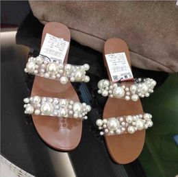 Slippers 2021 women Luxury new style with rhinestone single finger women beach sandals outdoor leisure all-match ms Leather home slippers G230512