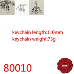 80010 S925 Sterling Silver Keychain Head Jewelry Pendant Creative High Range Waist Hanging Keyring Cross Flower Boat Anchor Mother Simple Punk Hip Hop Jewelry