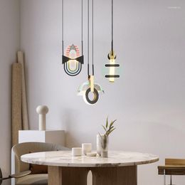 Pendant Lamps Italian Chandelier Nordic Creative Art Fashion Personality Designer LED Coloured Glass Small Lamp For Bedroom Dining Room