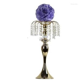 Vases 12pcs)50cm)Tall Crystal Beaded Flower Vase Metal Decorative For Weddings Stand Centrepieces Yudao1789