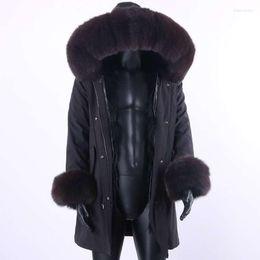 Men's Down Lined High Jacket 2023 Winter Man Real Fur Coat Men Parkas Clothing Waterproof Long Length Weight Hooded