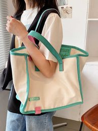 Casuals Tote Bags for Women White Canvas Large Capacity 2023 New Fashion Trendy Shopping Beach Shoulder Handbags Summer Travel 230512