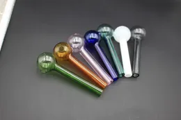 Professional factory colors stained Glass Oil Burner Water Pipe Mini Colorful Glass Hand Pipes Pyrex Oil Burner Handle Pyrex Hay oil bowl oil pipe holland glass pipe