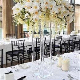 Party Decoration Tall Clear Acrylic Table Centrepiece Flower Stand For Wedding And Event Supplies Square 20 Cm Diameter 1838