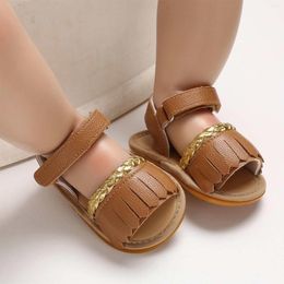 First Walkers Summer Sandals Infant Baby Boys Girls Leather Rubber Soft Sole Non-Slip Toddler Walker Crib Shoes Born Moccasins#g3