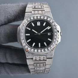 Handmade Diamond Watch Mens Watches Automatic Mechanical 8215 Movement 40mm Sapphire Waterproof Women Wristwatches Montre De Luxe